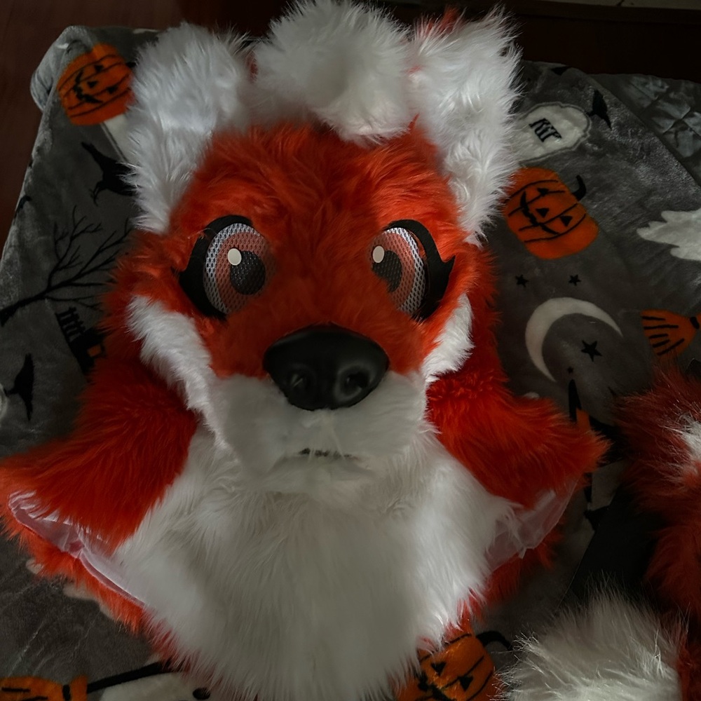 Orange and White Fox Costume Head
